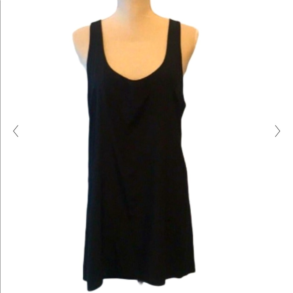 Silence + Noise Excellent Condition 100% Silk Racerback Black Dress | Medium